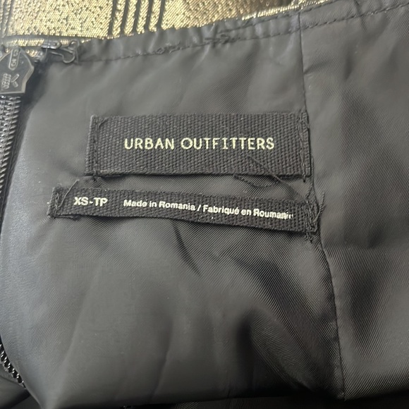 XS Black and Gold Plaid Urban Outfitters Mini Skirt - Picture 4 of 5